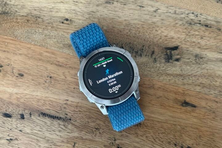 London Marathon PacePro starter screen on Garmin Epix Pro 51mm watch